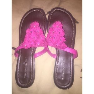 Pink flower sandals
